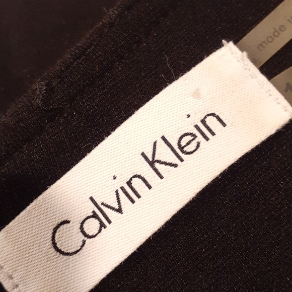 Calvin Klein  Black Faux Leather Trim Dress  10 - Picture 11 of 14